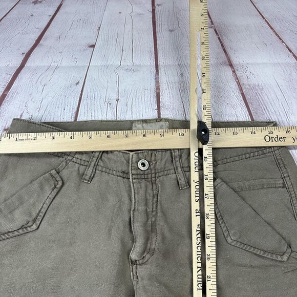 Sanctuary Linen Cargo Pants Womens Small Gray Cropped Capri Made USA 08S1165 - Picture 5 of 10